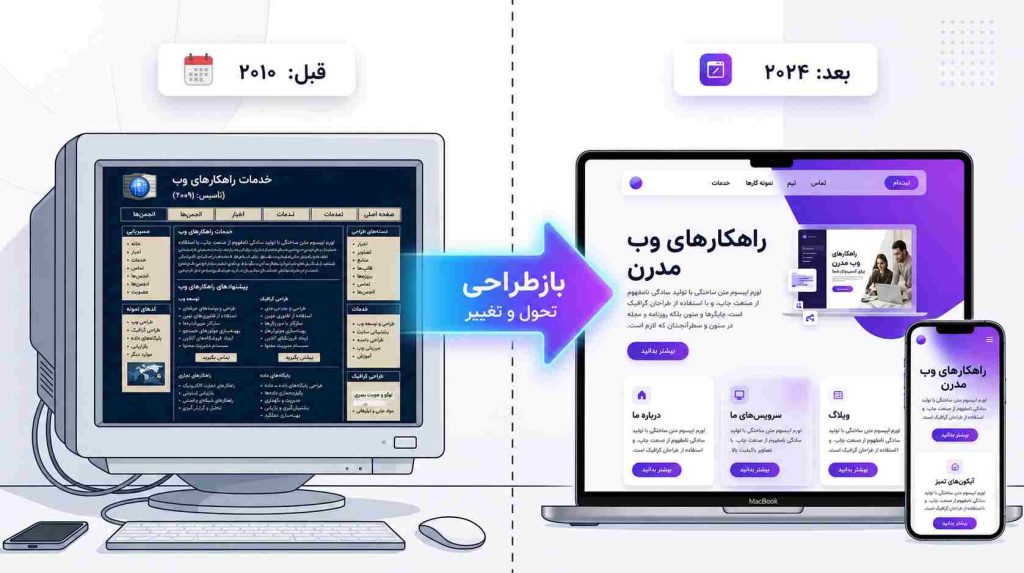 بازطراحی سایت قدیمی