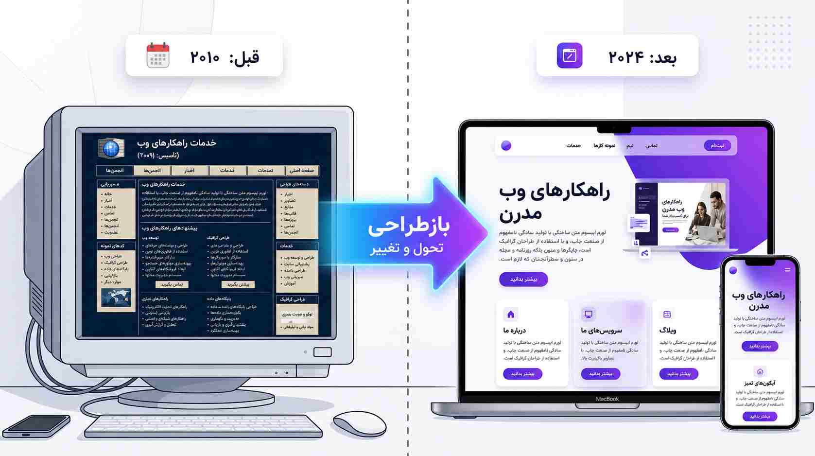 بازطراحی سایت قدیمی